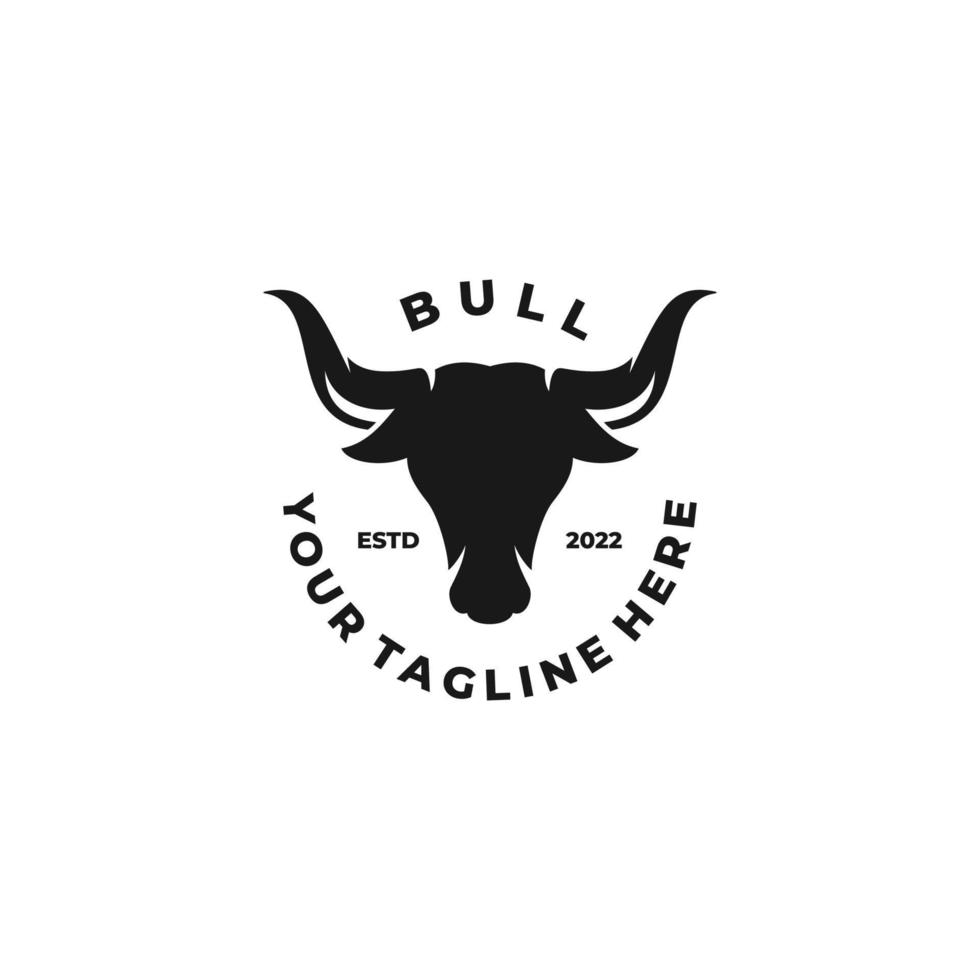 Bull simple flat logo vector