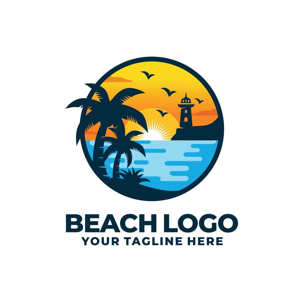 Beach logo design vector