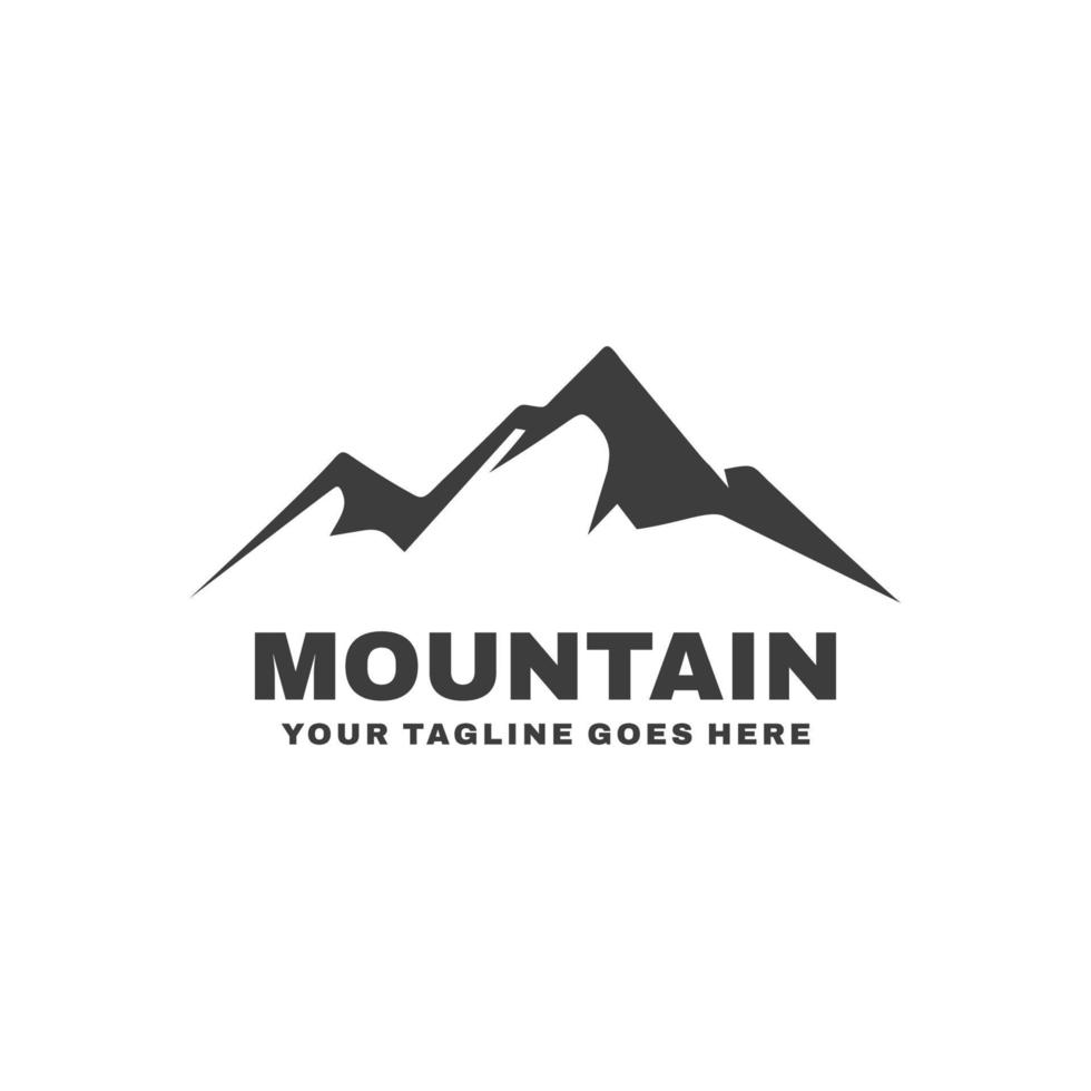 Mountain simple flat logo design vector