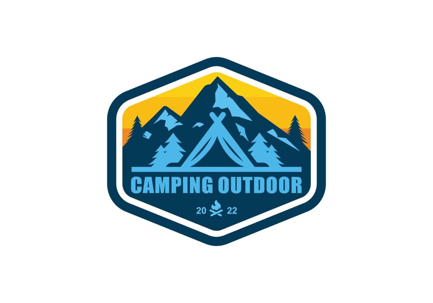 Ilustración de vector de diseño de logotipo de camping