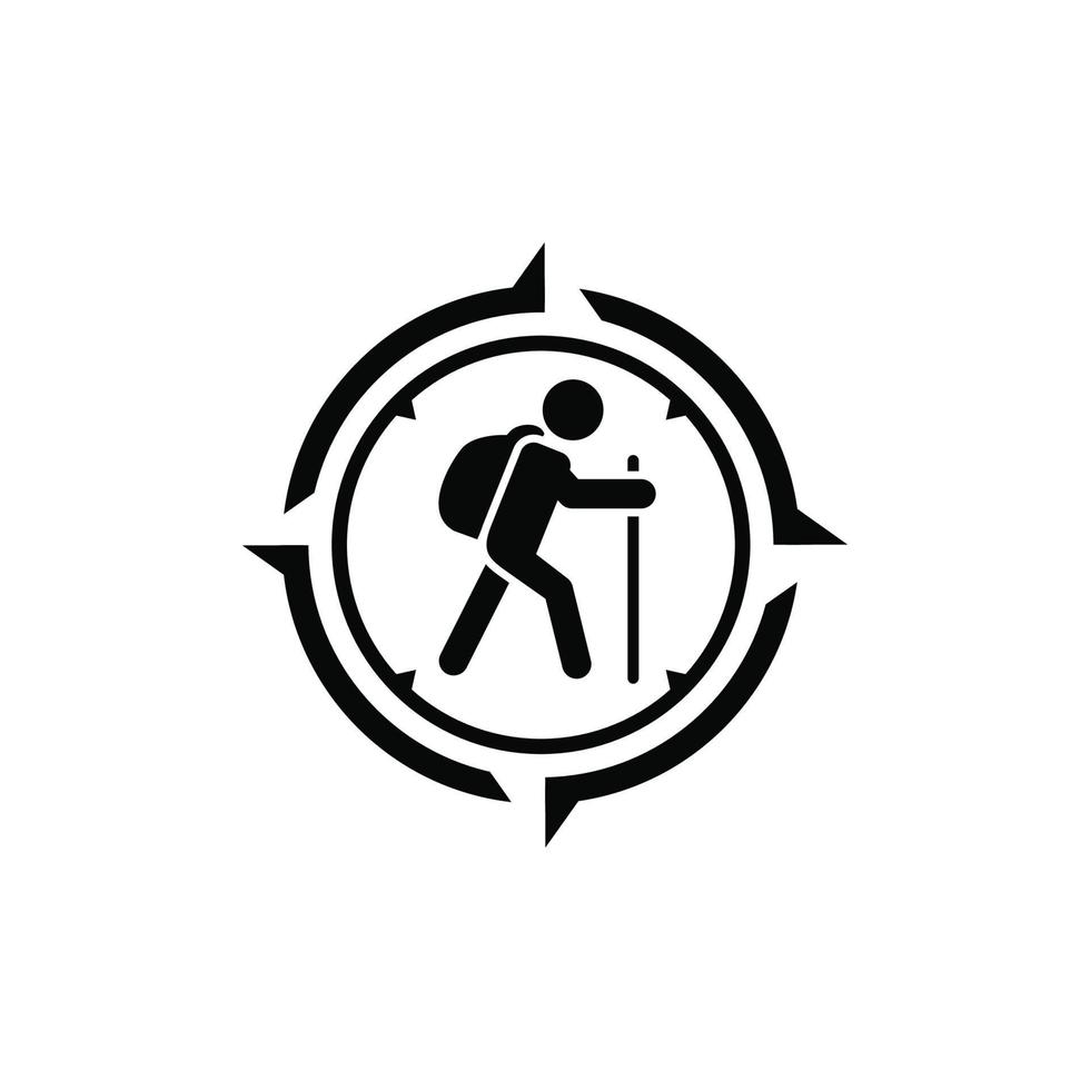 Hiking vector illustration. Compass vector