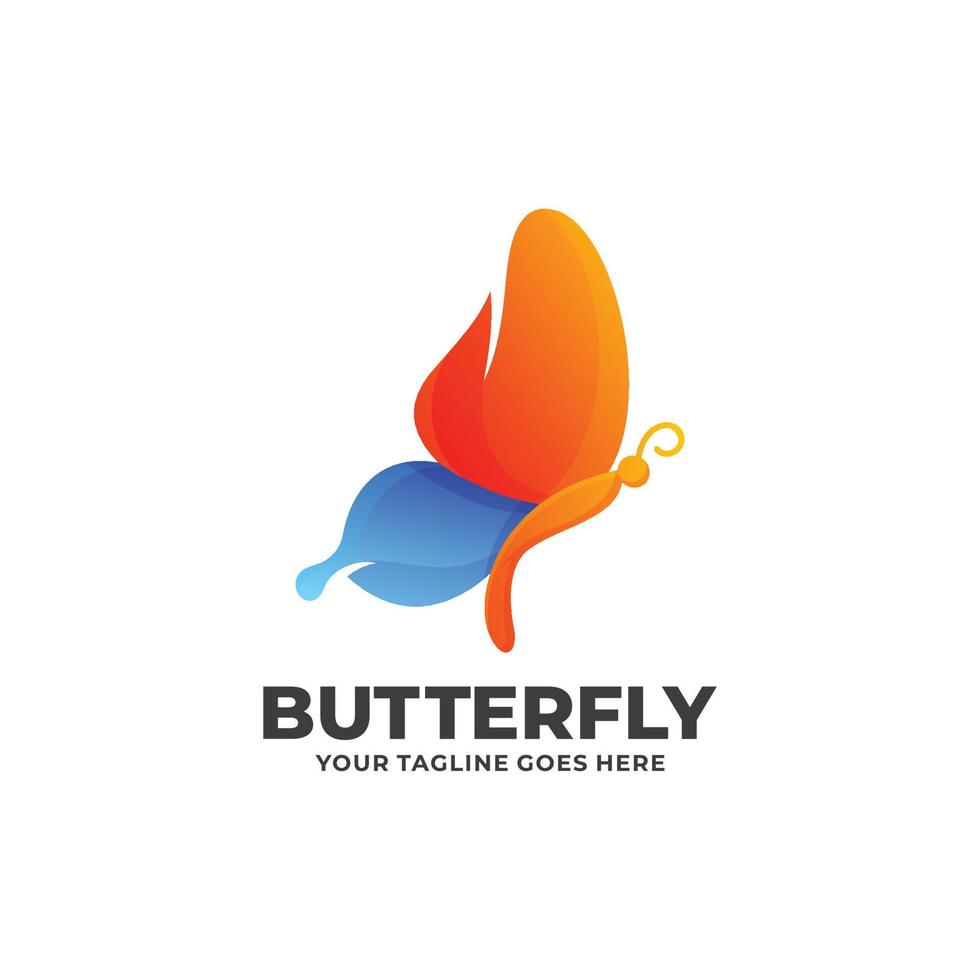 vector de diseño de logotipo colorido mariposa