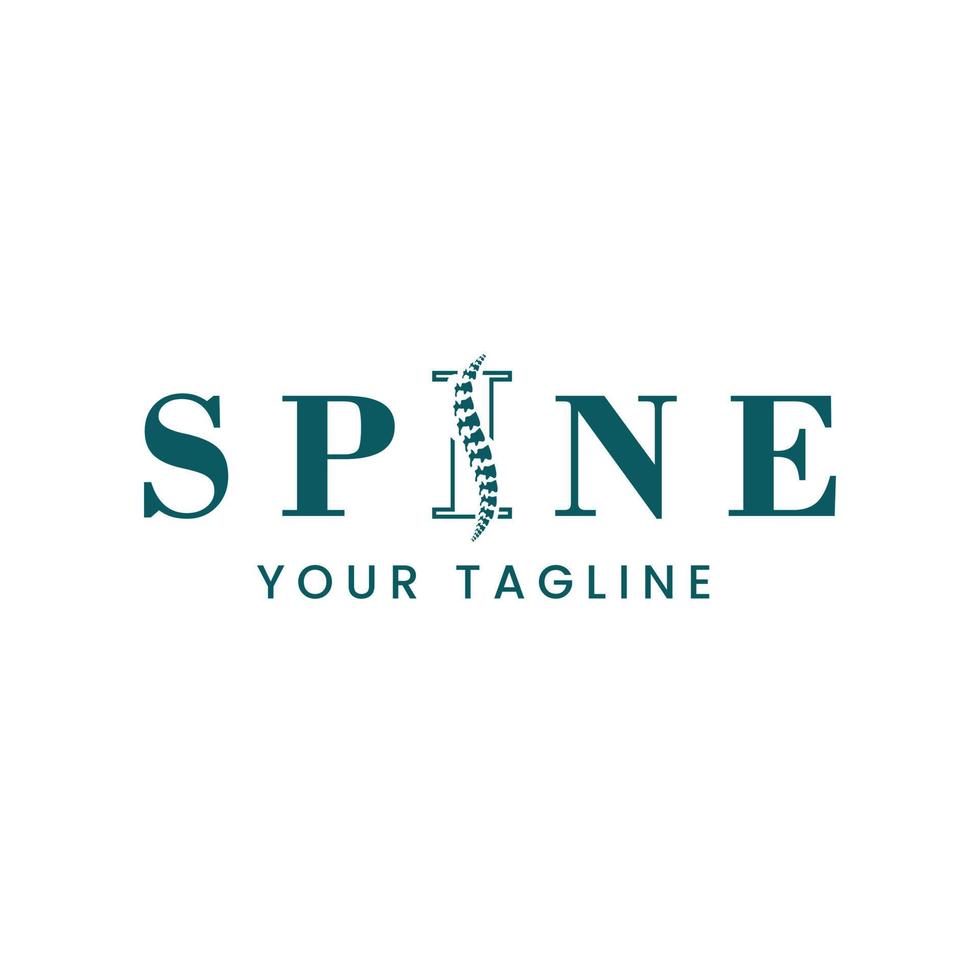 Spine word sign logo on letter I, symbol, icon, design template.medical logo vector