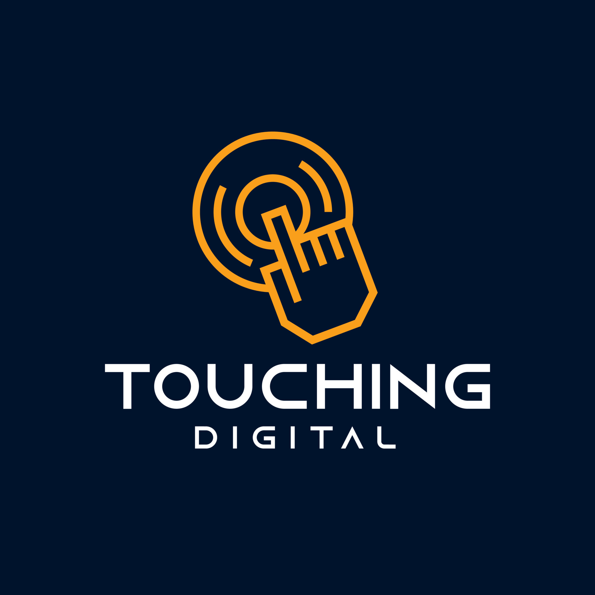 Finger touch screen technology logotype concept vector modern liner