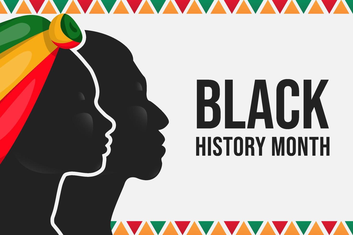 black history month background illustration with women and men vector