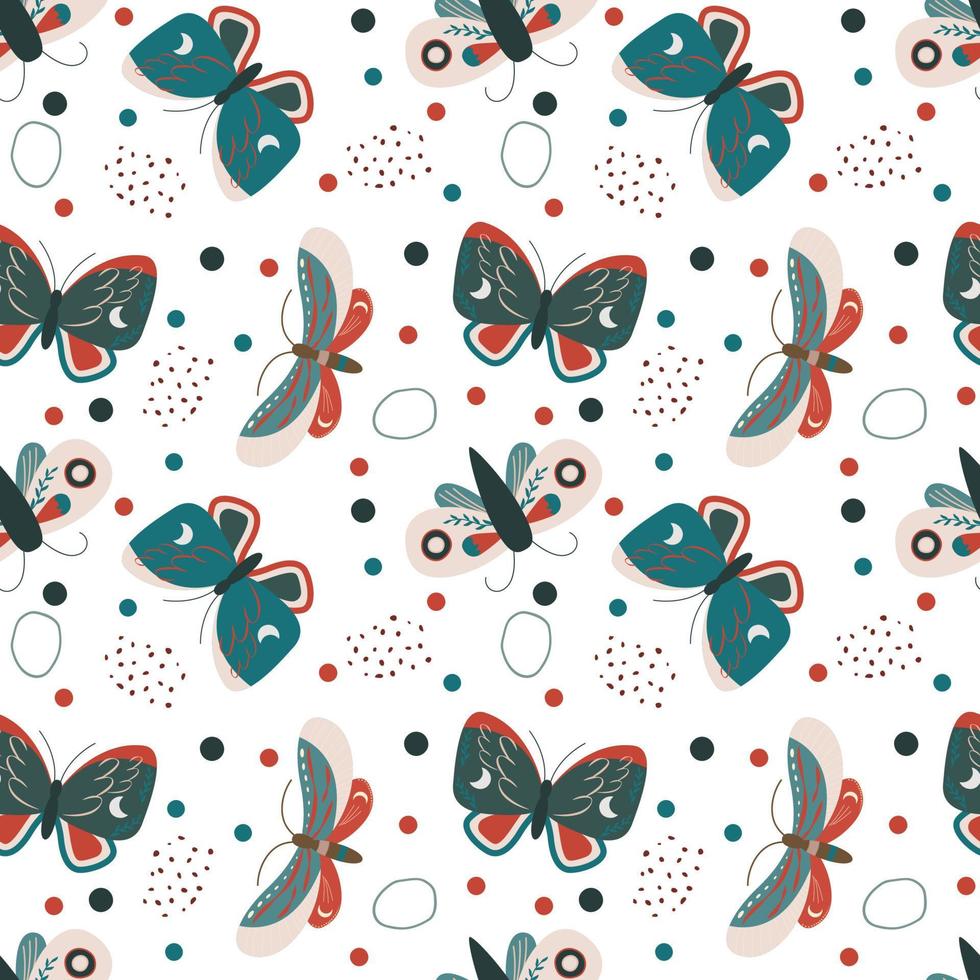 painted butterflies seamless pattern vector