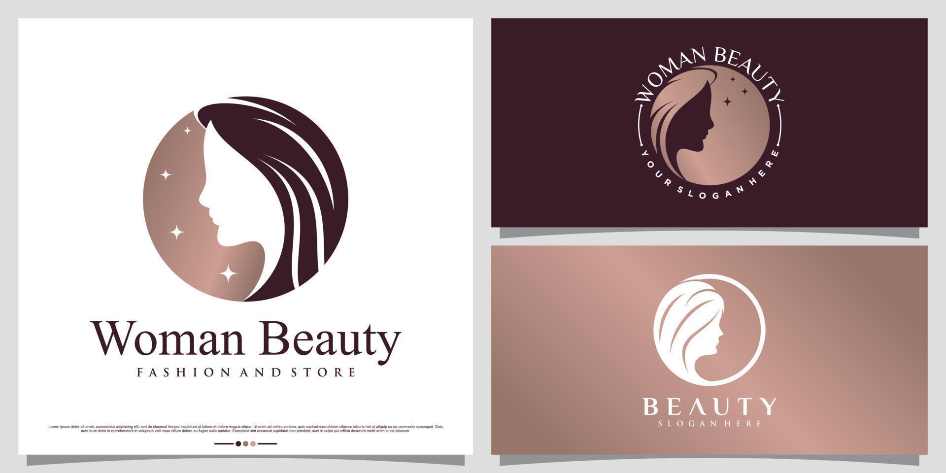 Set of women logo design bundle for beauty salon icon with creative modern concept vector