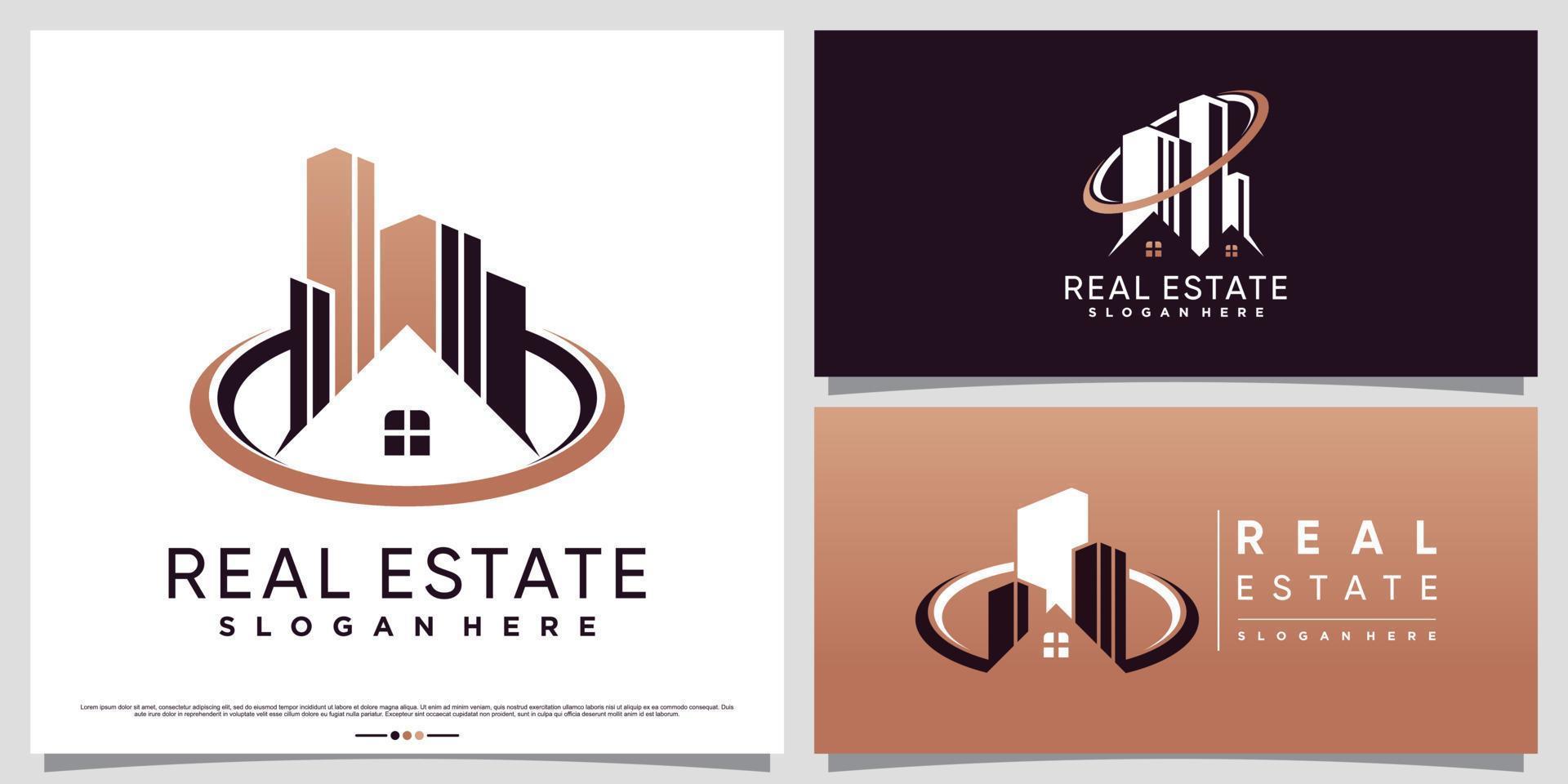Set of real estate logo design bundle for business with home icon and creative element vector
