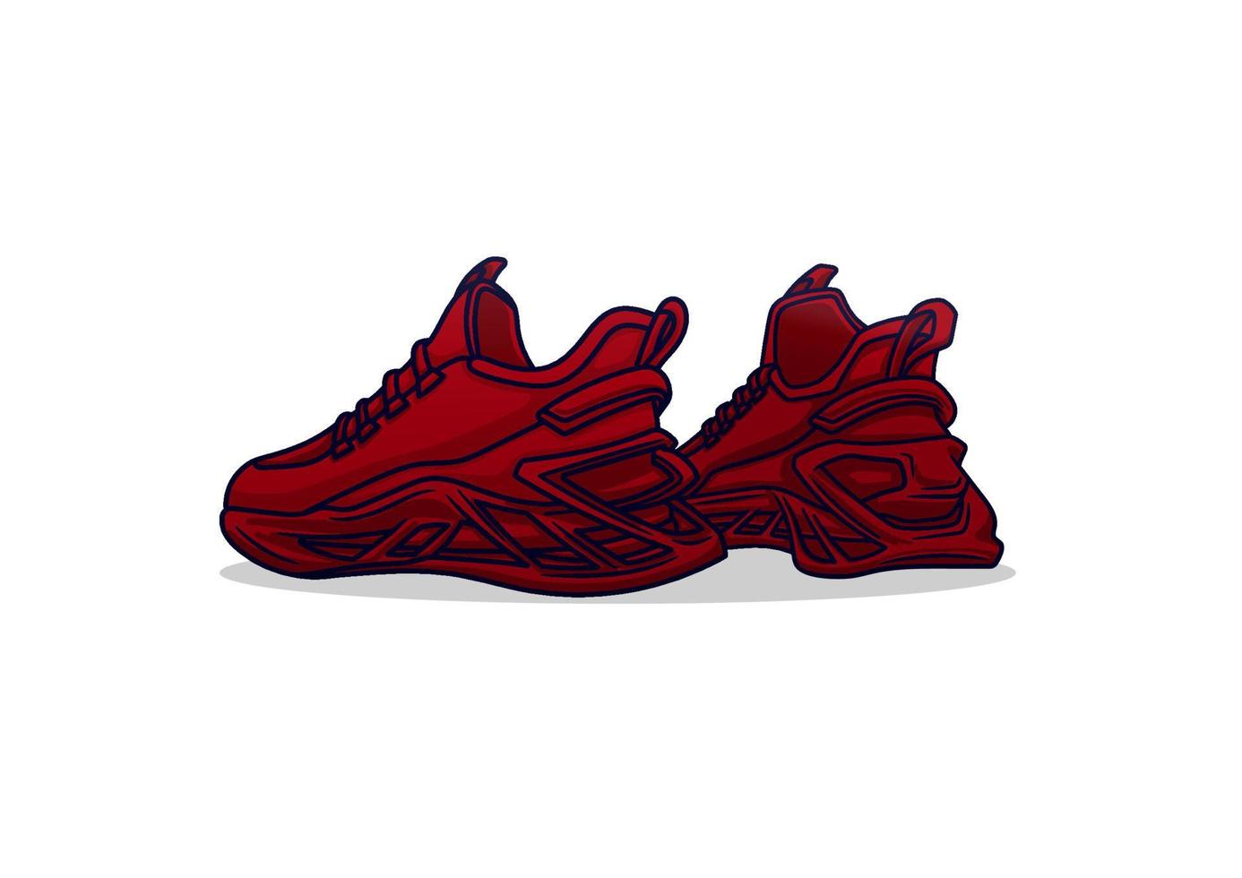 vector de zapatillas rojas hypebeast