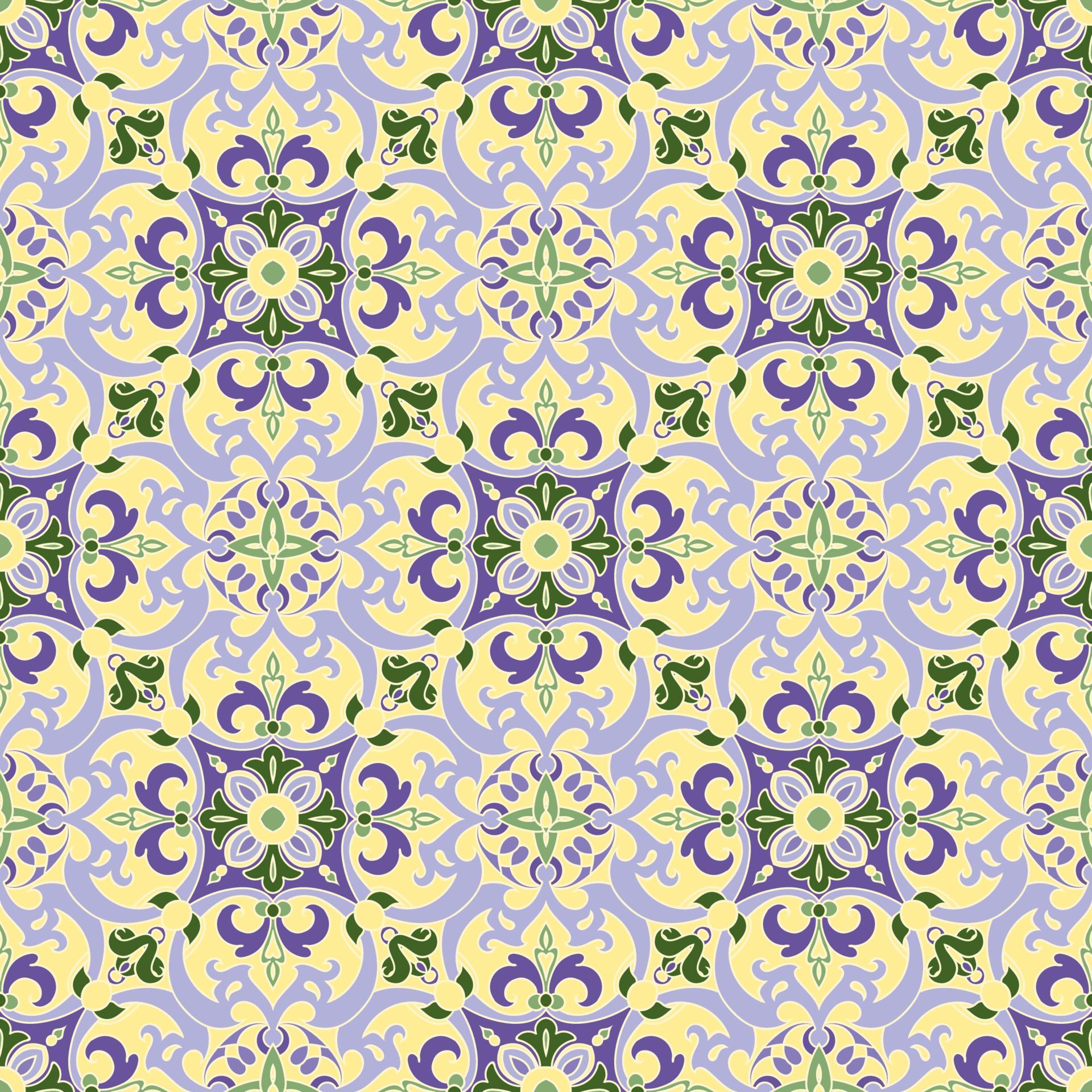 Hand drawing tile color seamless parttern. Italian majolica style