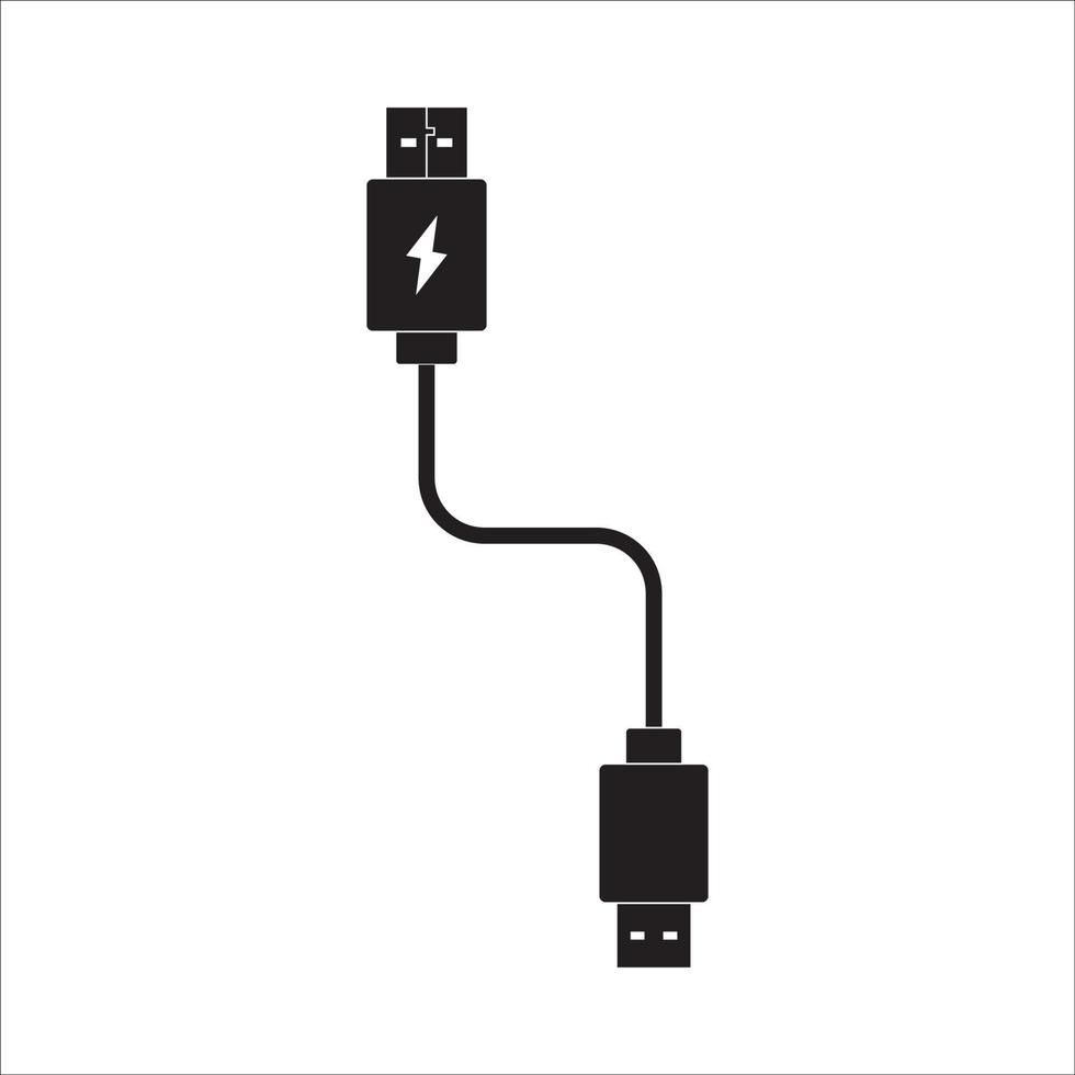 diseño de vector de logotipo de icono de cable usb