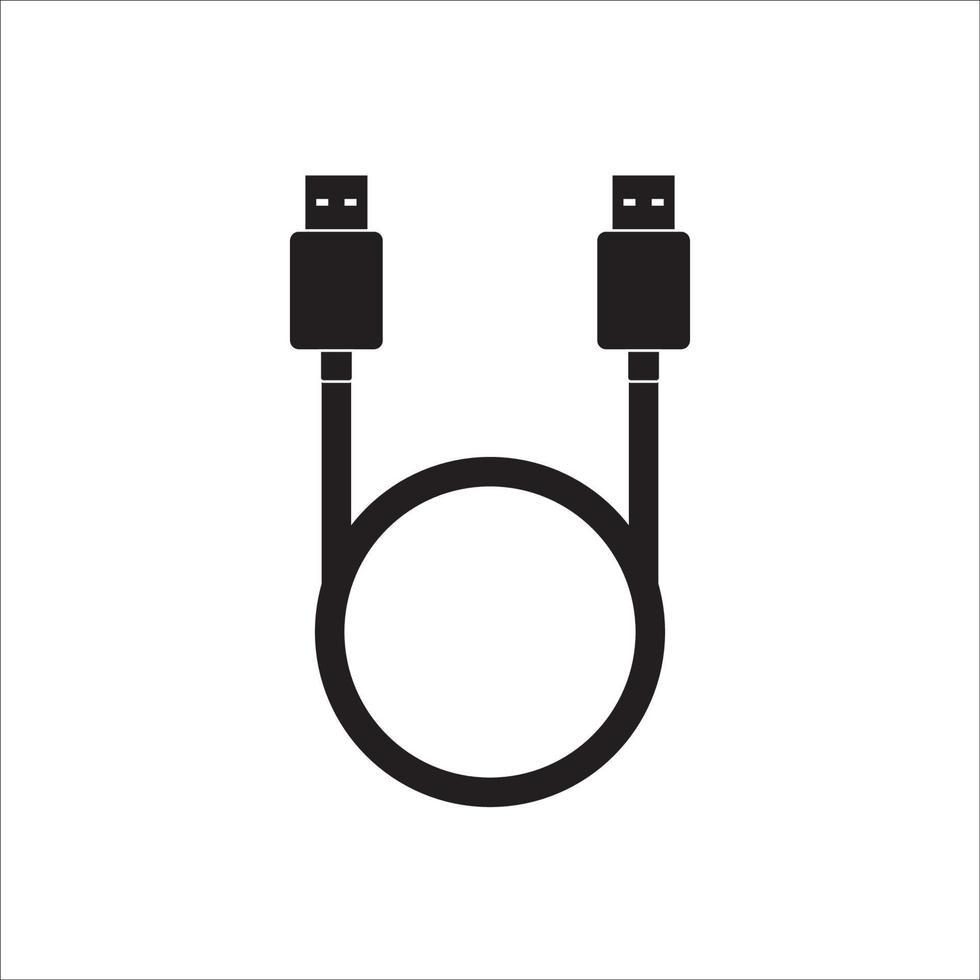 diseño de vector de logotipo de icono de cable usb