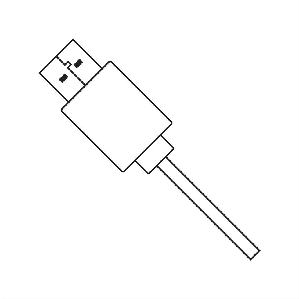 diseño de vector de logotipo de icono de cable usb