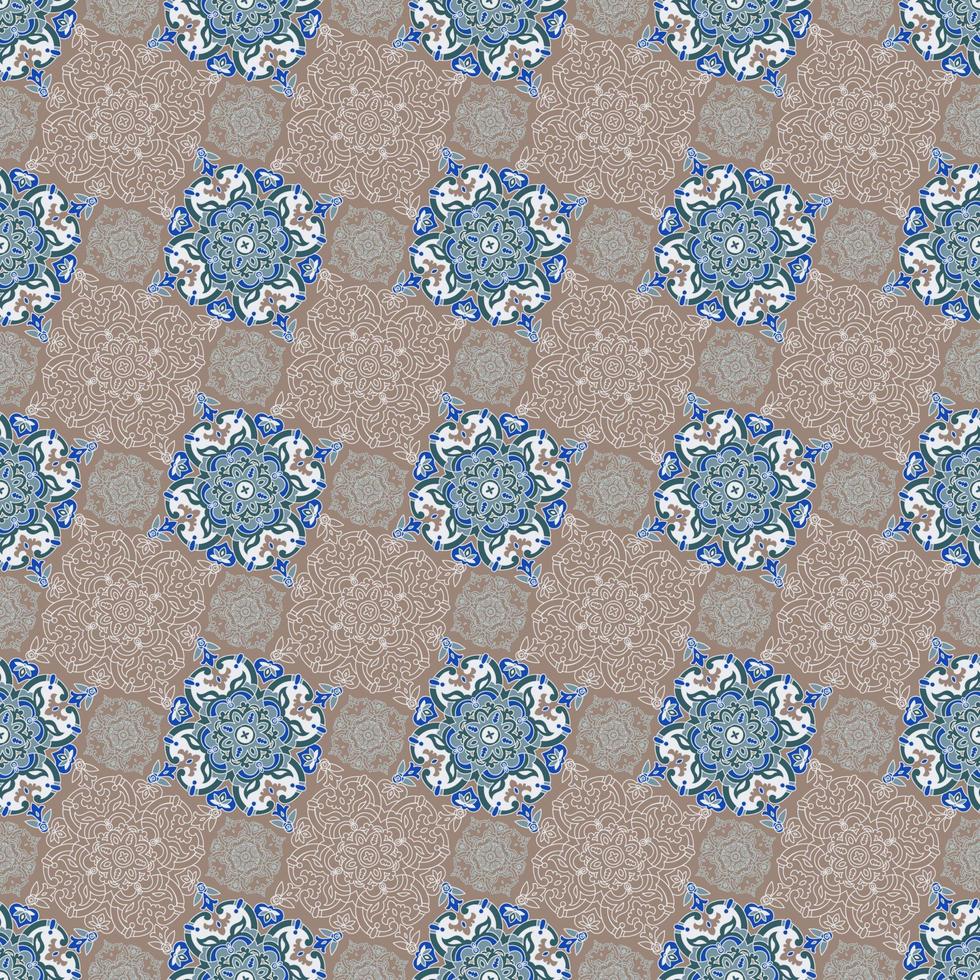 parttern transparente de color vintage de mosaico de dibujo a mano. estilo mayólica italiana vector