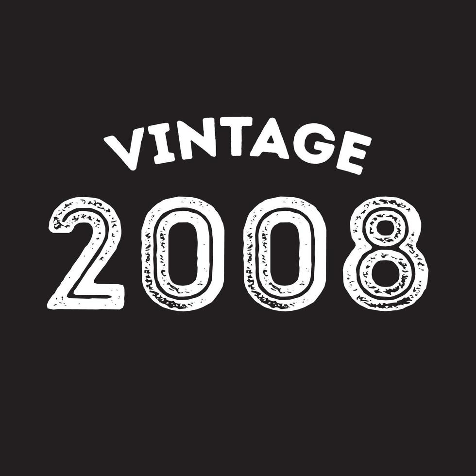 2008 vintage retro camiseta diseño vector fondo negro