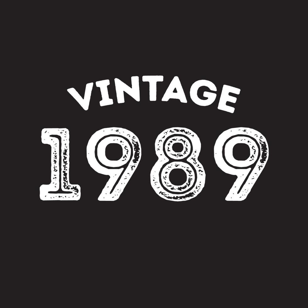 1989 vintage retro t shirt design vector black background