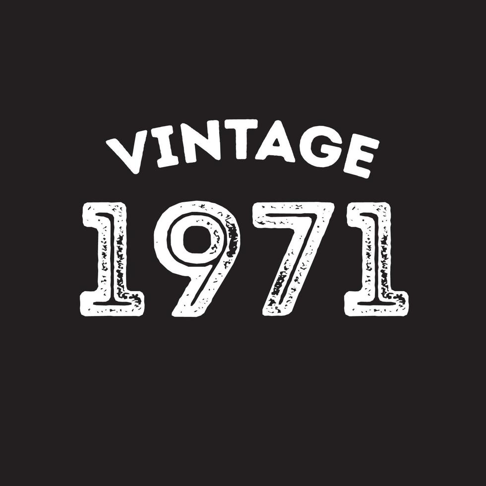 1971 vintage retro camiseta diseño vector fondo negro