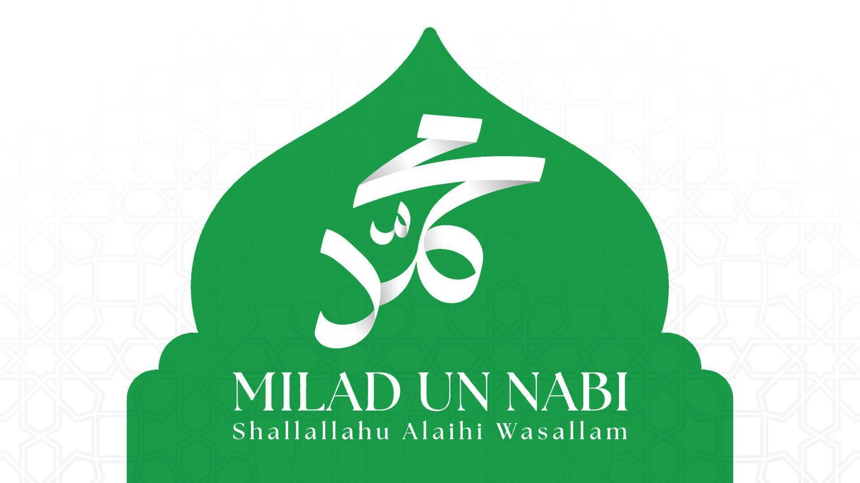 Happy Maulid Nabi Muhammad, or Mawlid al nabi Muhammad, or Mawlid Prophet Muhammad with flat style. Vector Illustration