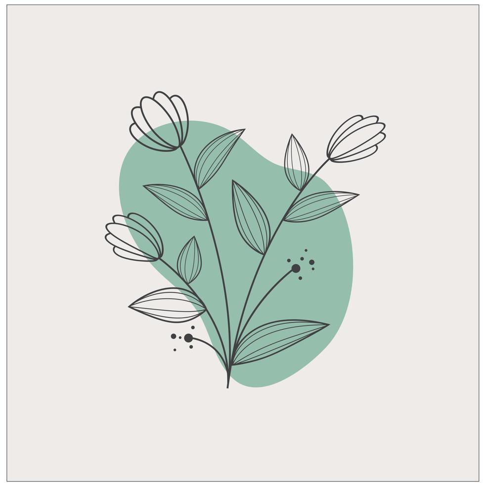 Botanical wall art vector set. Foliage line art drawing with abstract shape. Abstract Plant Art design for print, cover, wallpaper, Minimal and natural wall art. Vector illustration.