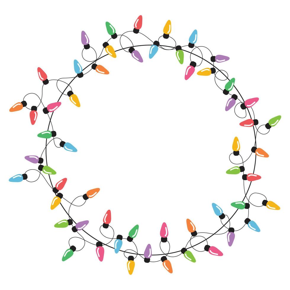 Christmas lights string isolated on white background vector
