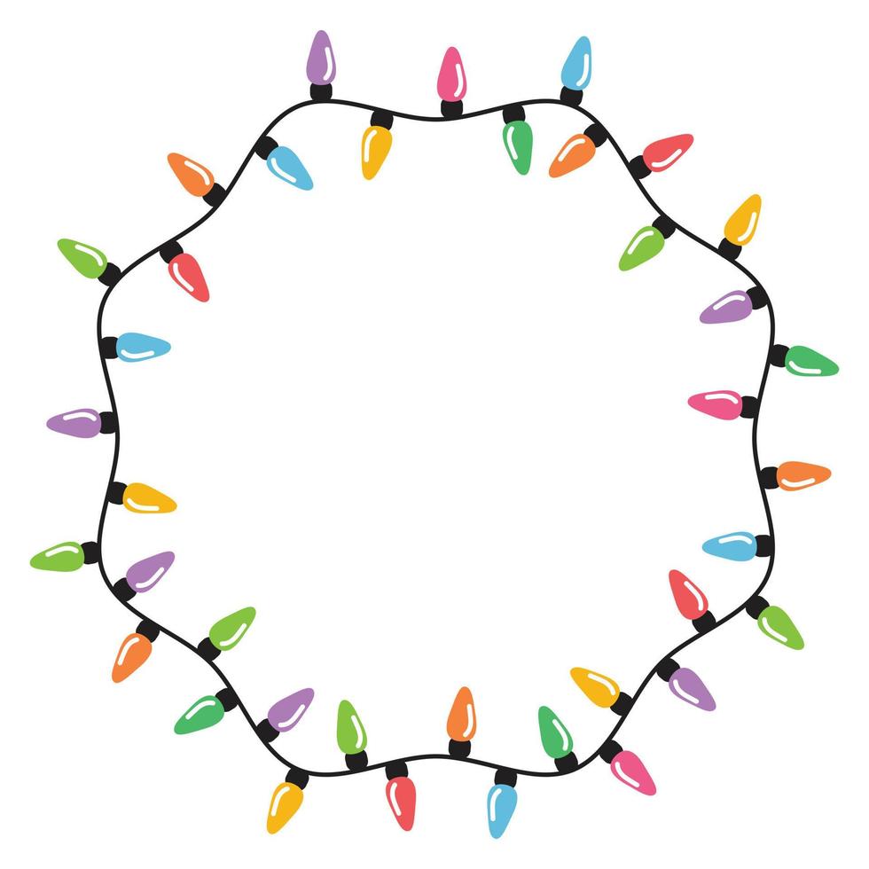 Christmas lights string isolated on white background vector 11865720 Vector Art at Vecteezy