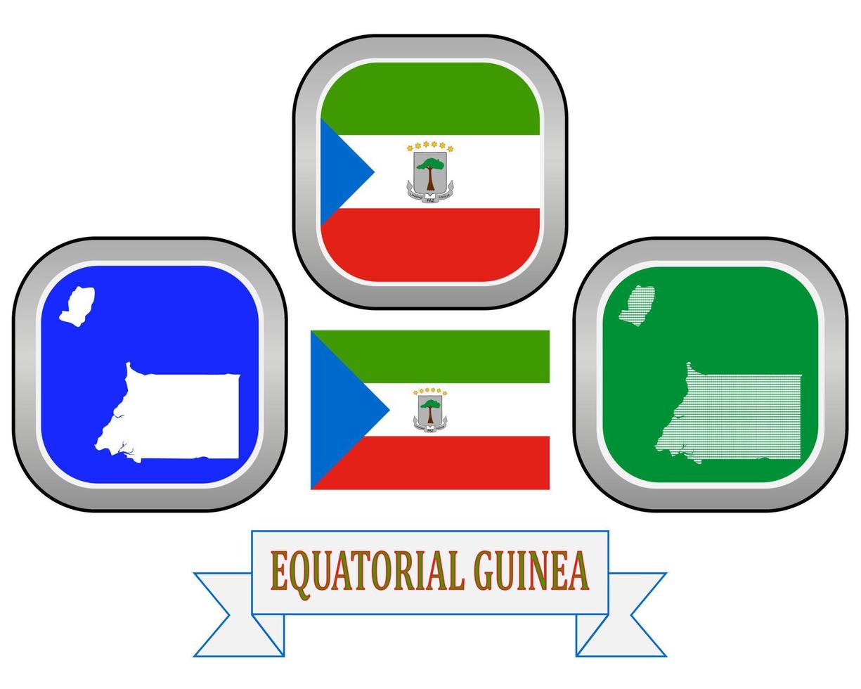 map button and flag of Equatorial Guinea symbol on a white background vector