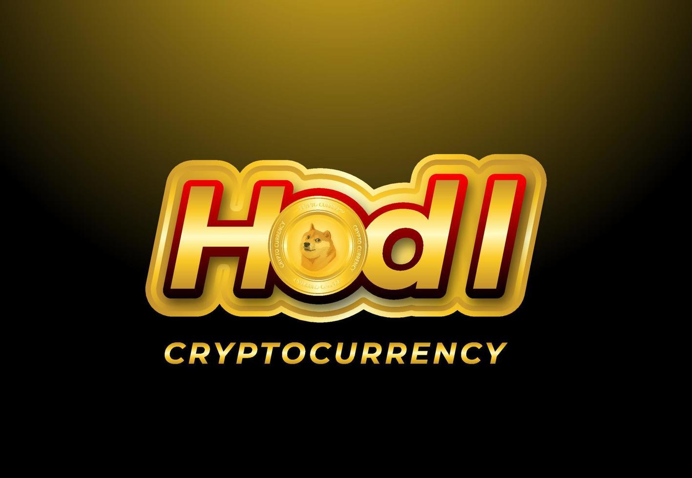 Doge coin cryptocurrency hodl symbol vector