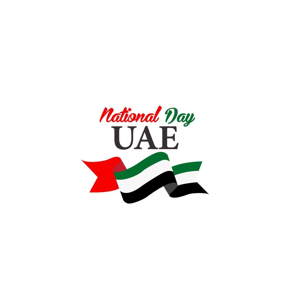 día de la independencia de los emiratos árabes unidos con la ilustración del diseño del logotipo de la bandera de los emiratos árabes unidos vector