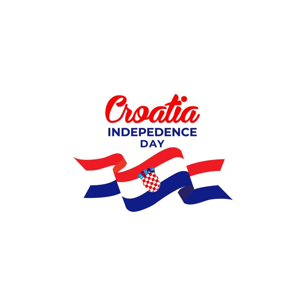 día de la independencia de croacia con ilustración de diseño de logotipo de bandera de croacia vector