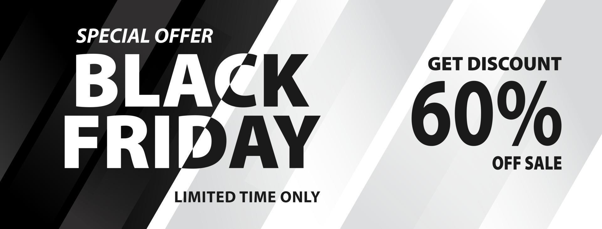 Black friday sale banner. Minimalist poster design in black and white