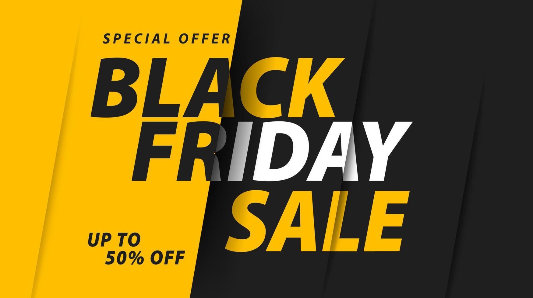 Black friday sale banner or poster template. Design layouts for special offers and shopping promotions. Brochures, flyers, black friday advertisements. Vector illustration