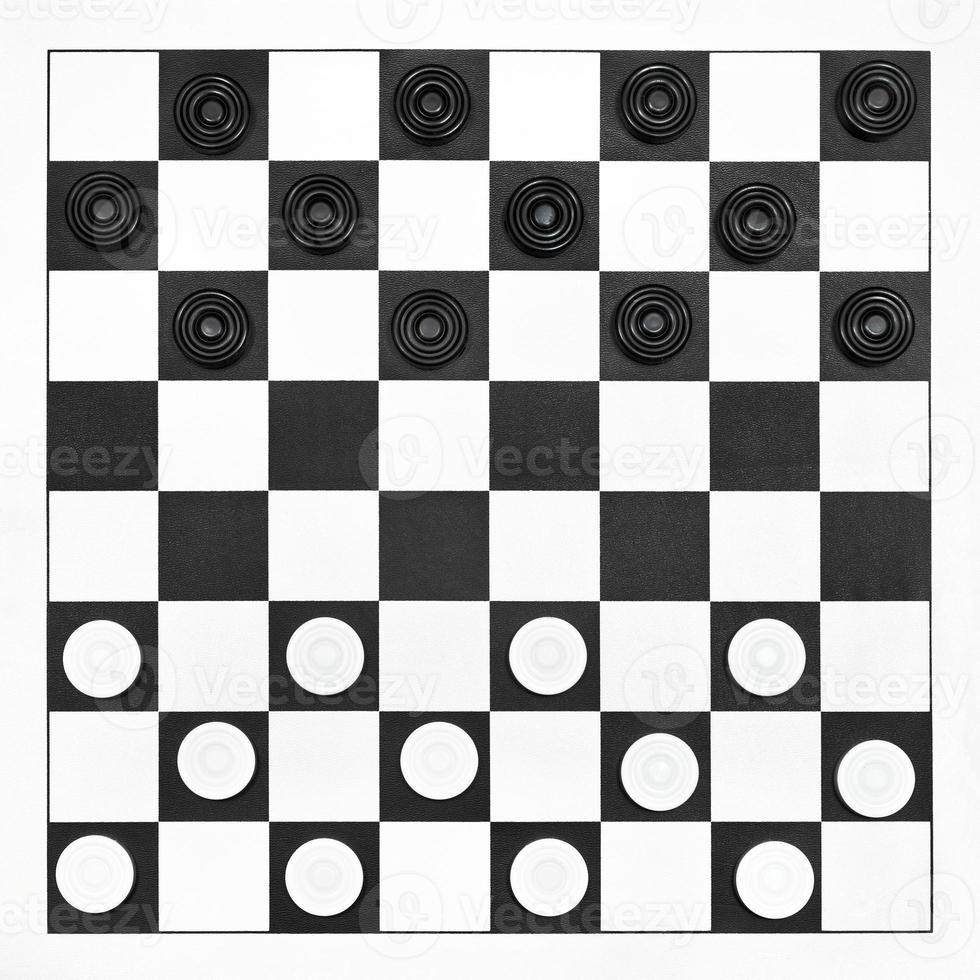 Starting position on draughts board photo