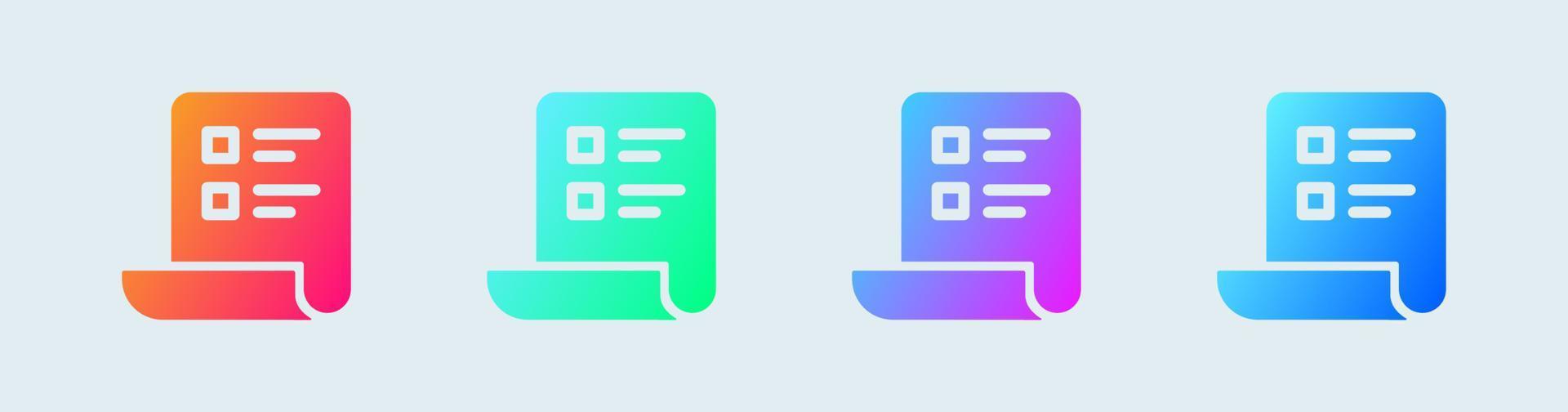 List solid icon in gradient colors. Checklist signs vector illustration.