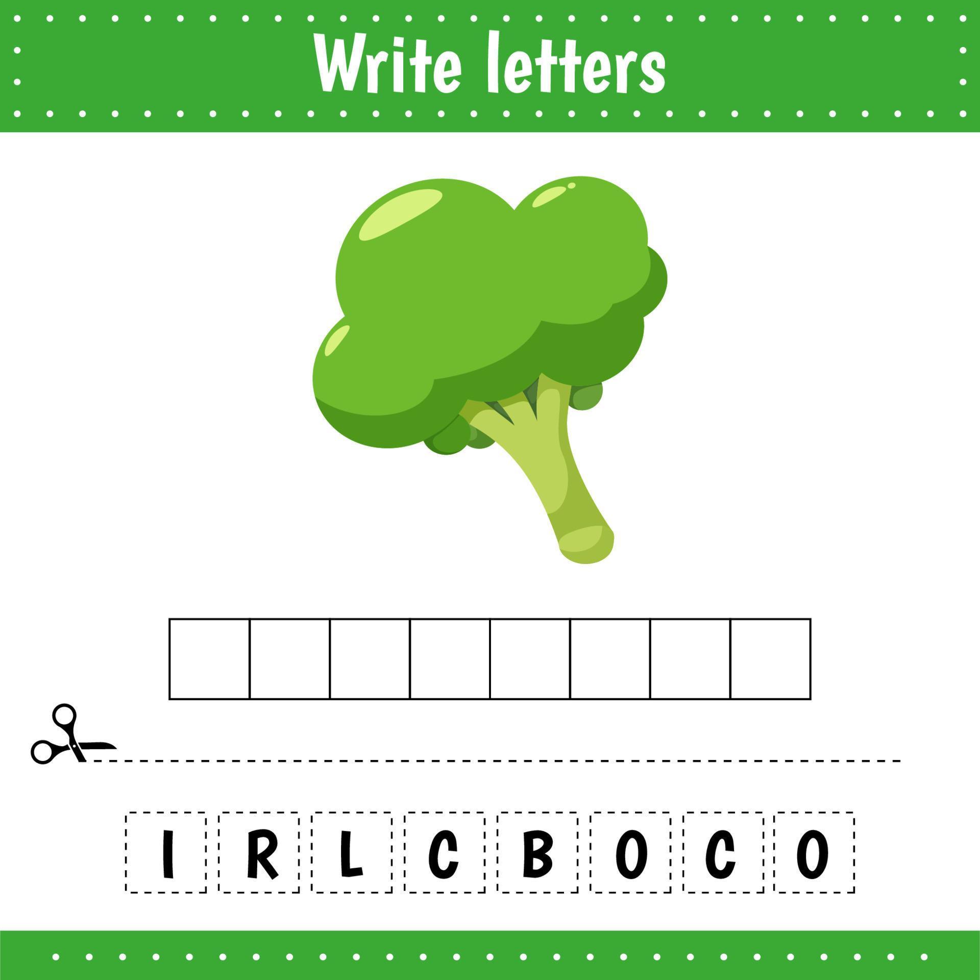 Educational game for kids Crossword broccoli Guess the word Educational game for kids Crossword broccoli Guess the word