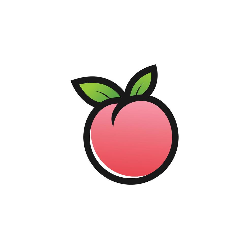peach logo icon vector fruit