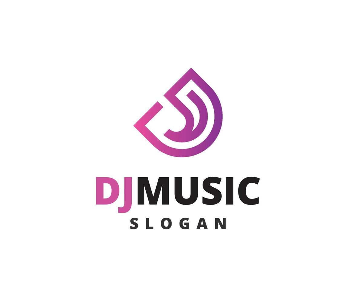 logotipo de la música de DJ vector