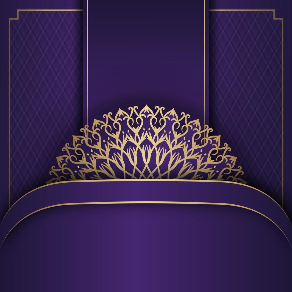 fondo de mandala, morado y dorado vector