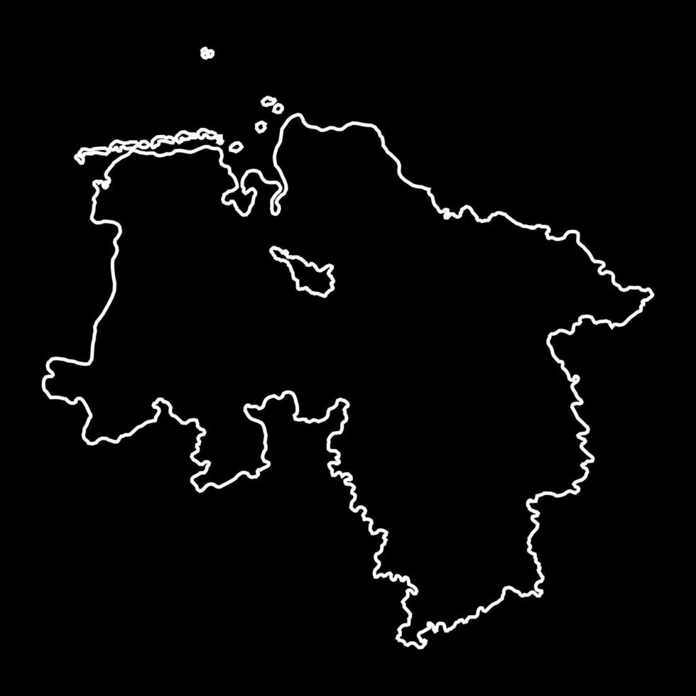 mapa del estado de baja sajonia. ilustración vectorial vector