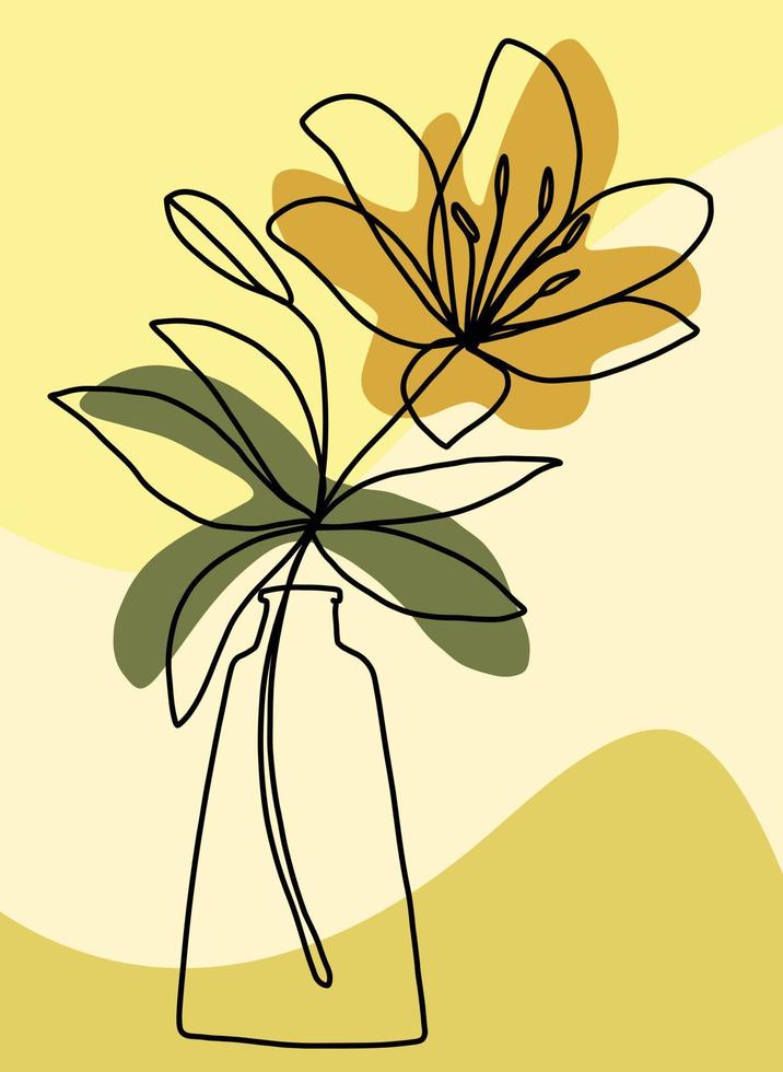 Simplicity flower freehand continuous line drawing flat design. vector