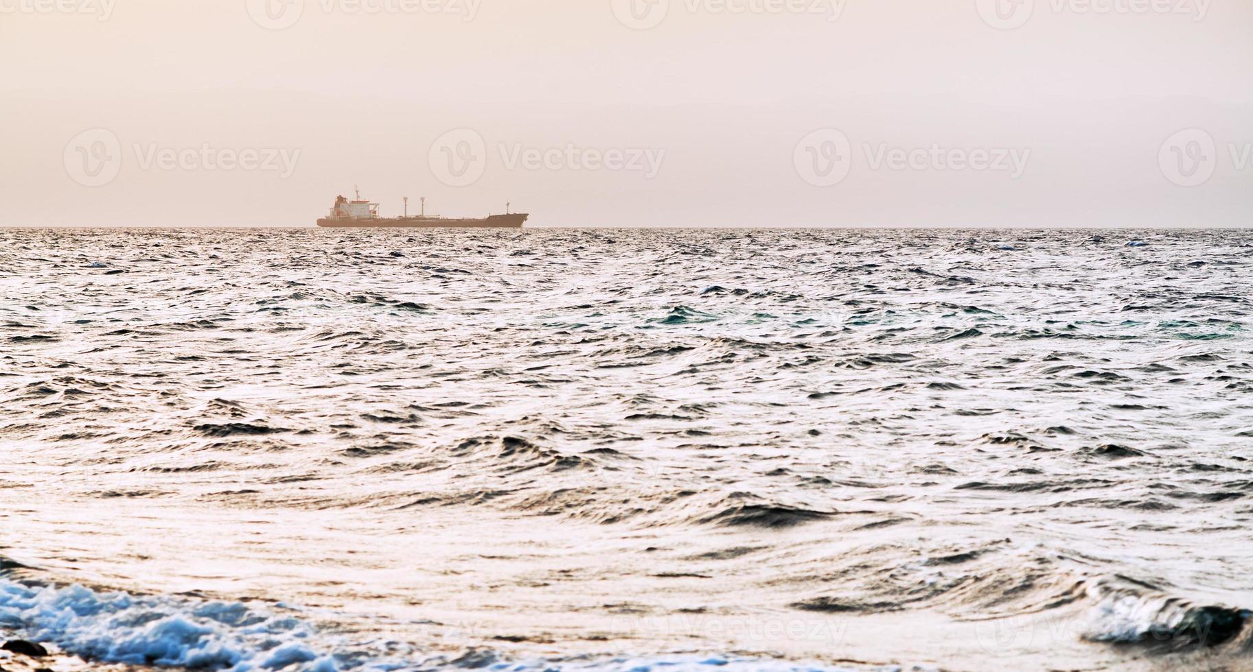 pink sunset on Red Sea photo