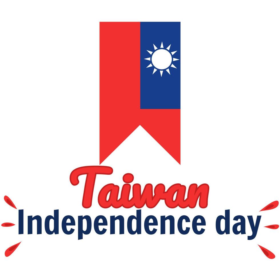 Taiwan independence day 10th double tenth October with taiwan flag symbol of patriotism and nationalism. vector flat design illustration feed social media background