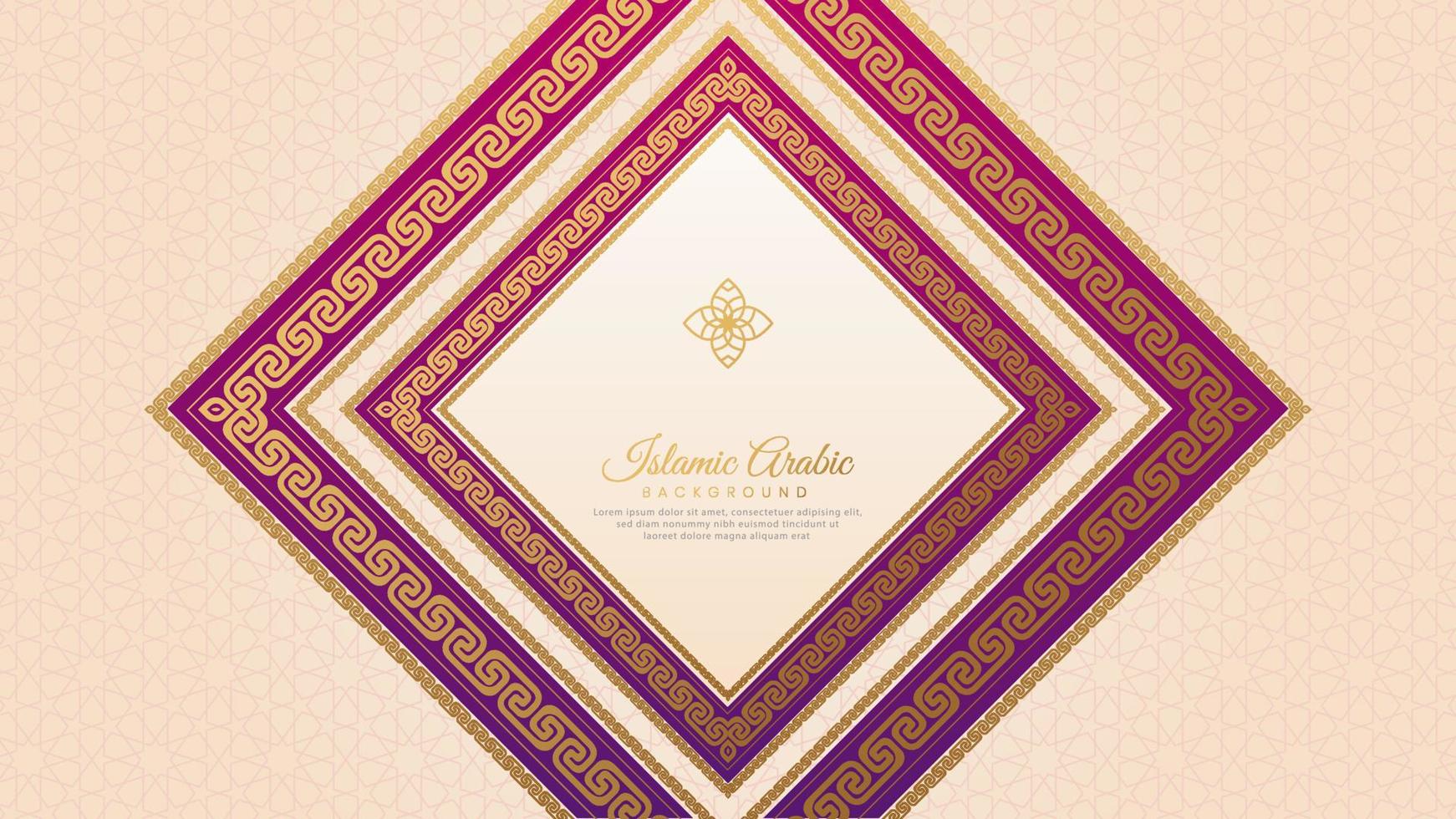 Islamic Arabic Arabesque Pattern Background for Ramadan Kareem Greetings with Beautiful Border Frame vector