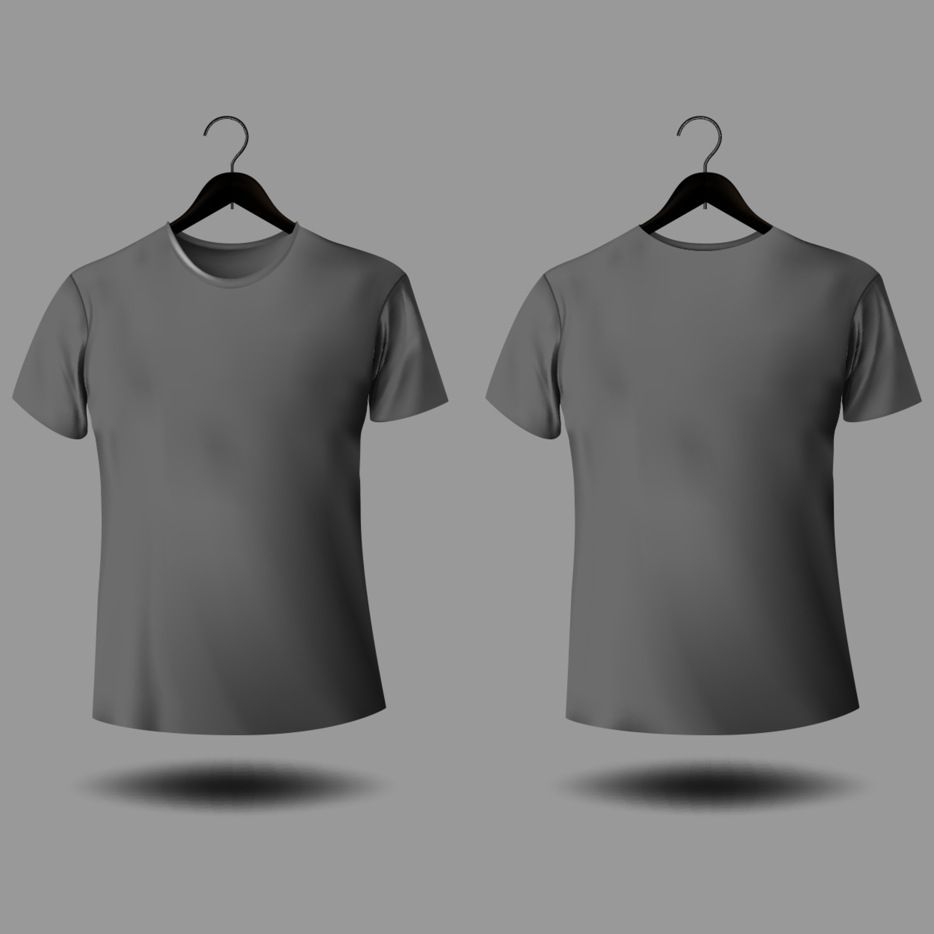 Grey T Shirt Mockup T Shirt With Short Sleeves Free Vector 11867977
