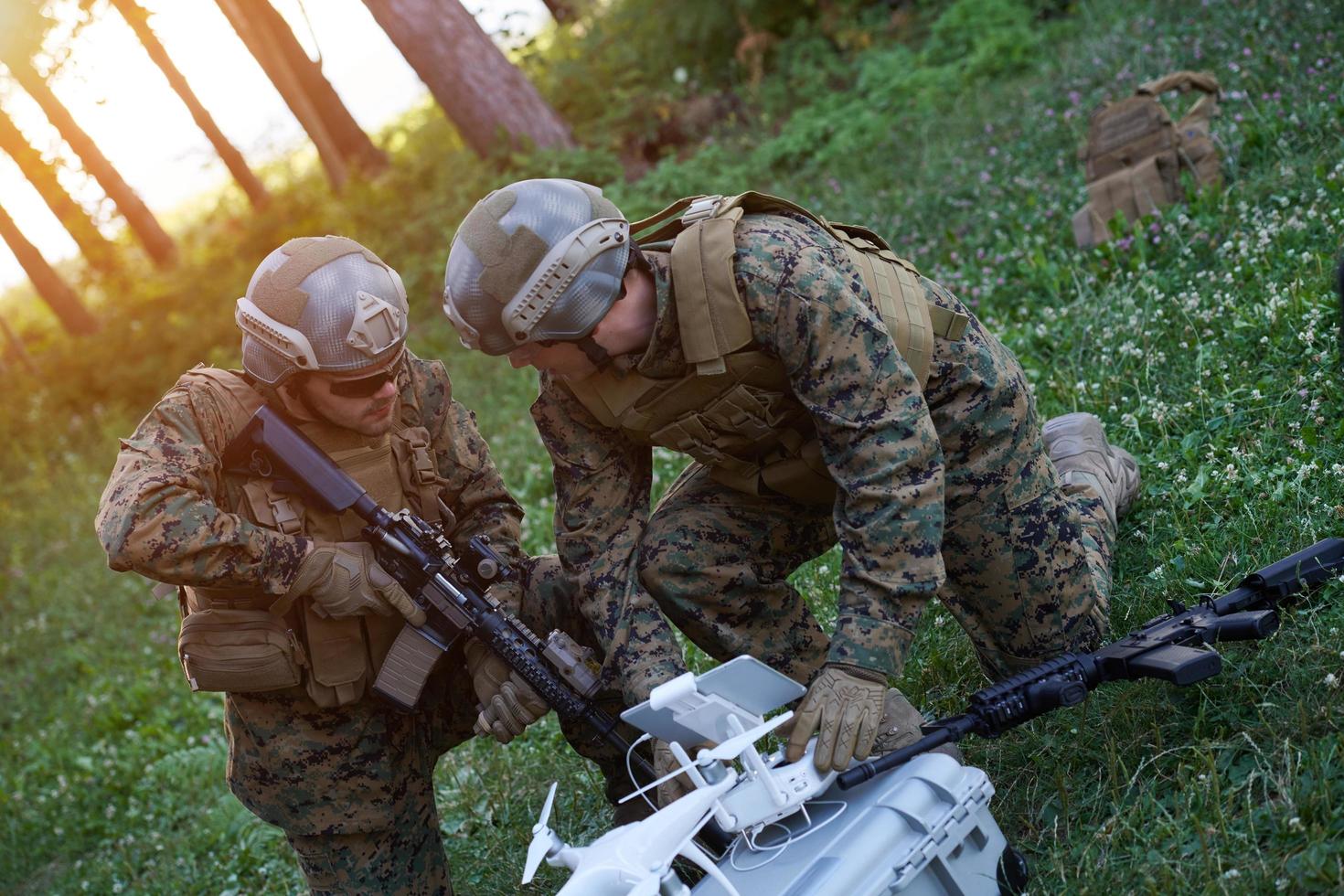 Soldiers Squad are Using Drone for Scouting photo