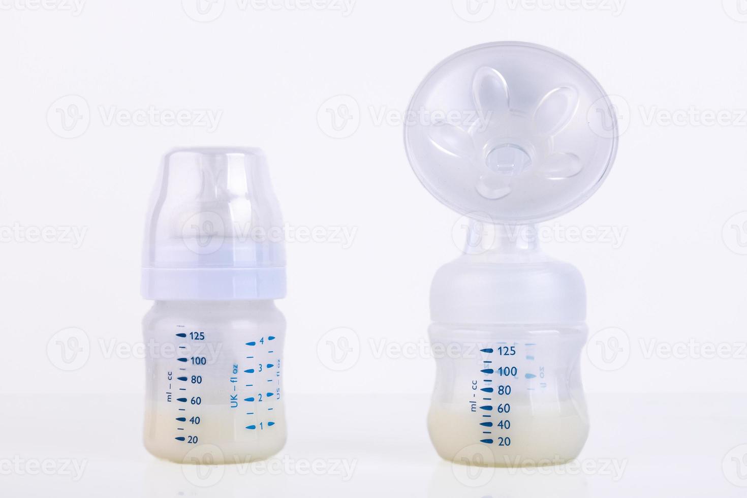 Manual breast pump, on a white background. Copy space photo