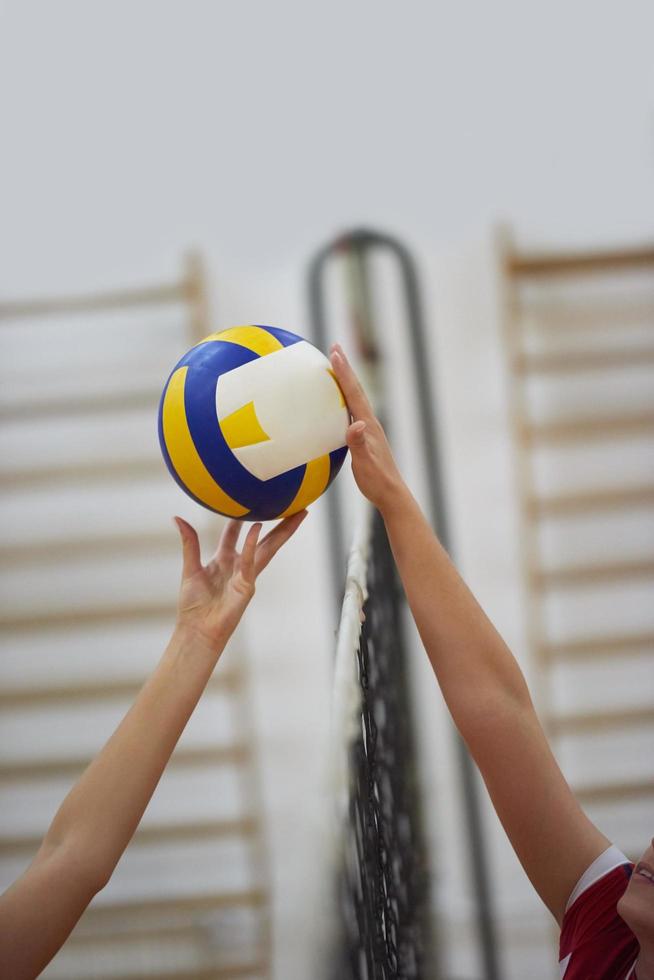 vista del juego de voleibol foto