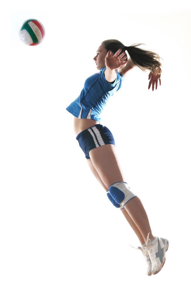 niña jugando voleibol foto