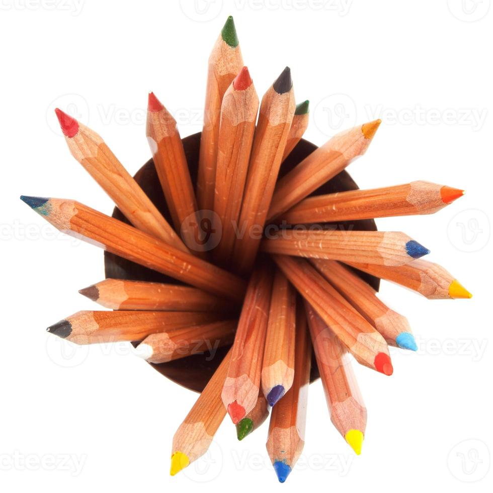 colored pencils with white background photo