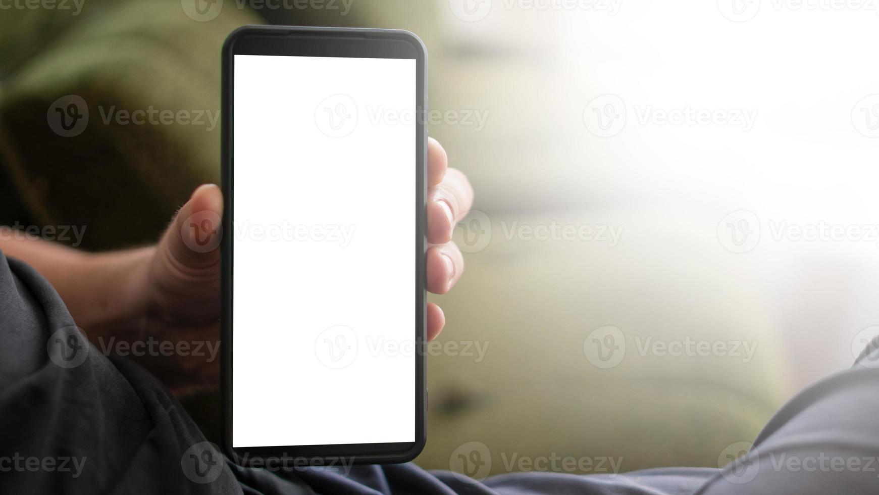 Mobile phone template with white screen photo