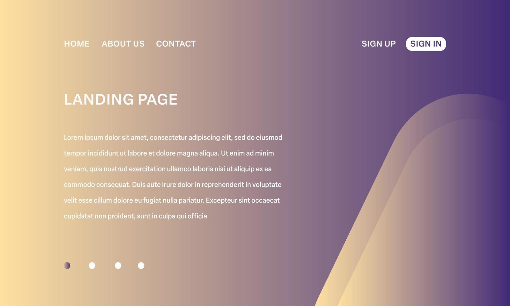 Modern Minimalist Abstract Landing Page Background with Gradient Color vector